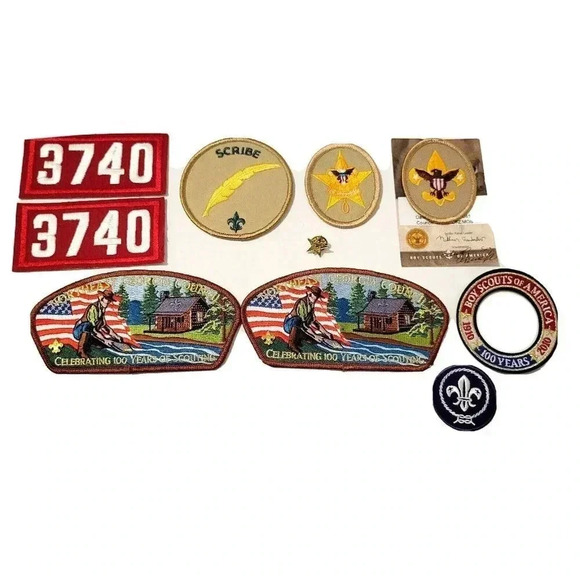 Boy Scouts of America Badges Patches Lot of 10 Mother's Pin Tenderfoot 100 Years - Picture 1 of 3
